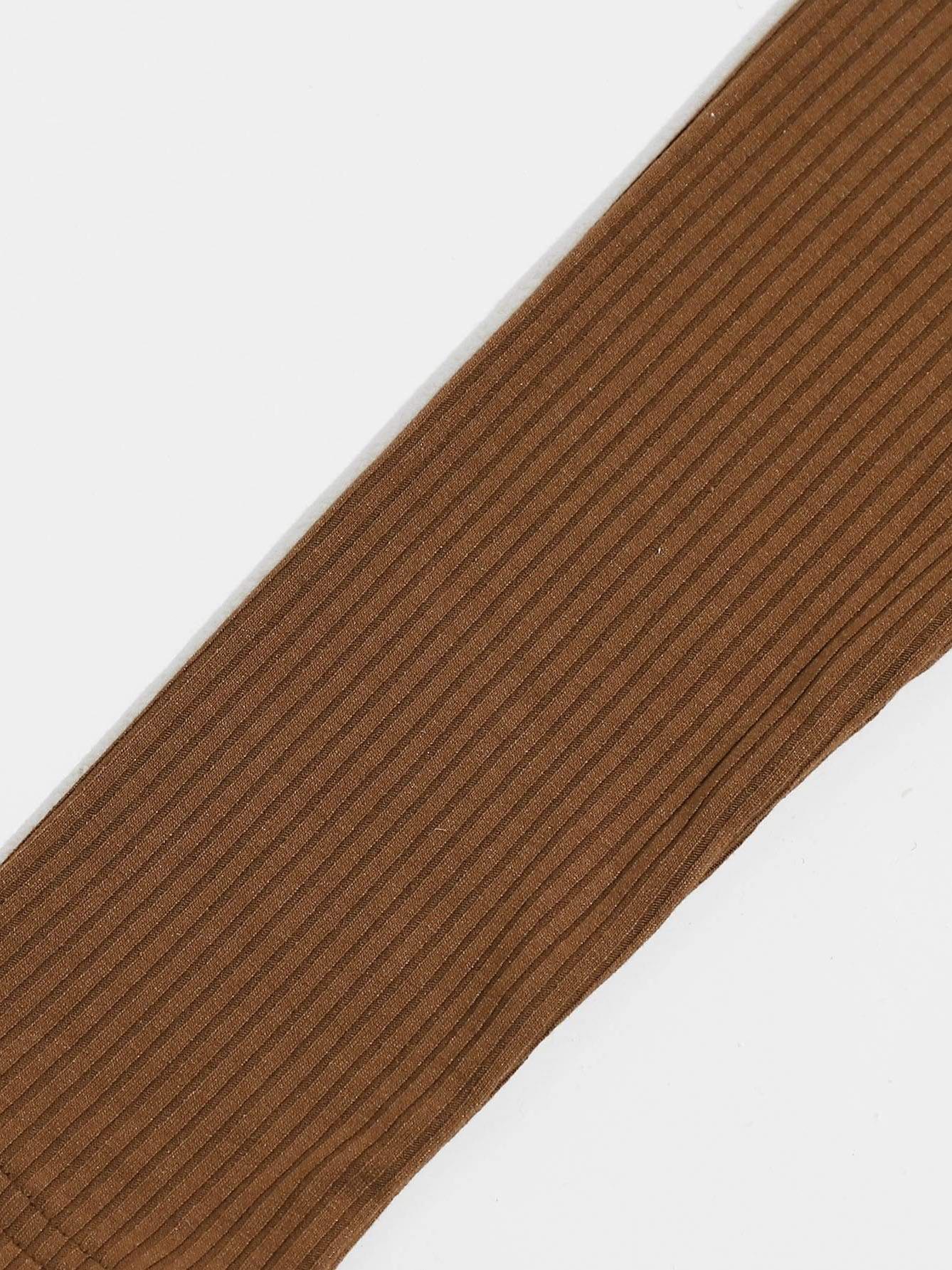 Funnel Neck Rib-knit Tee - LuckyFash™