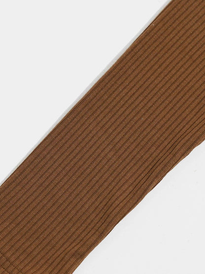 Funnel Neck Rib-knit Tee - LuckyFash™