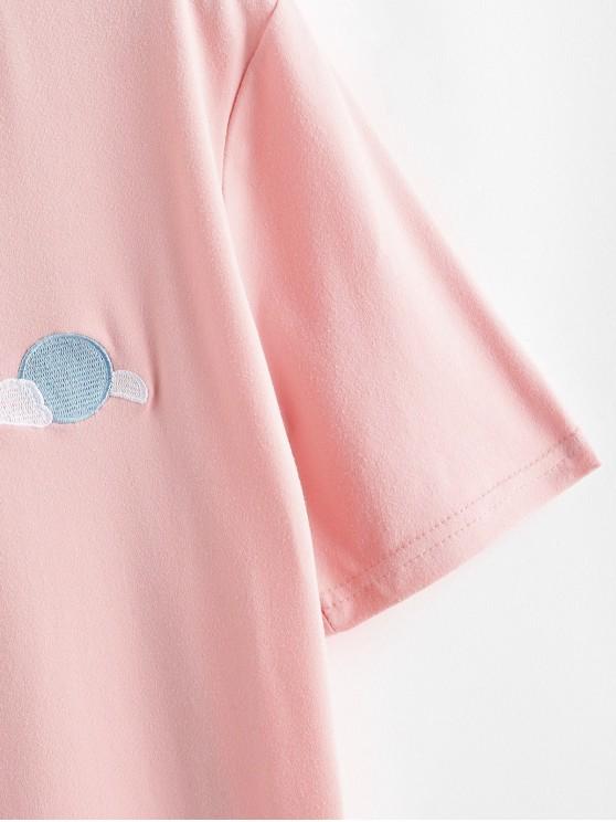 Funny Lightning Sun Cloud Moon Embroidered Tee - LuckyFash™