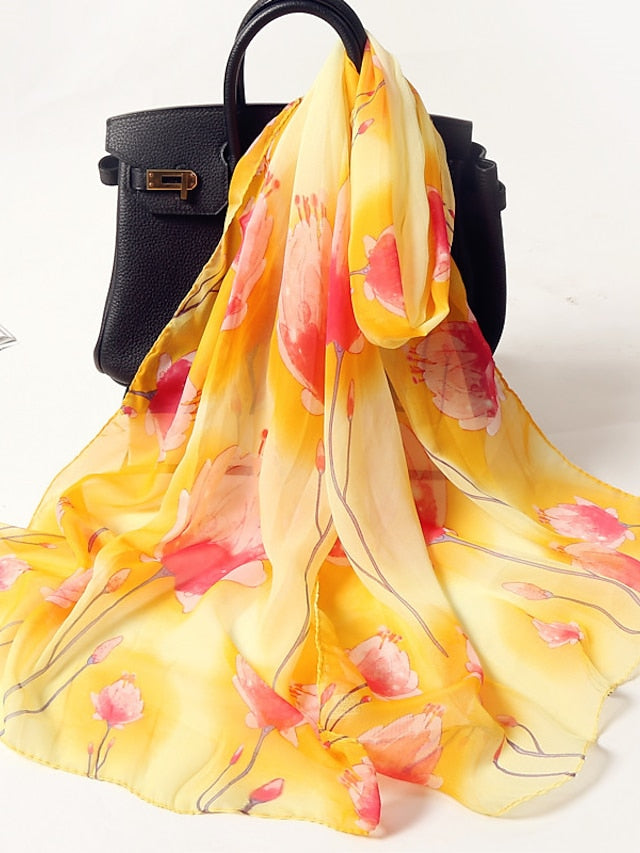 Women's Flower Wrap Shawl Stole Scarf Scarves Holiday Thin Fashion Scarf for Female - LuckyFash™