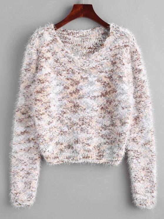 Fuzzy Chenille Confetti Knit Sweater - LuckyFash™