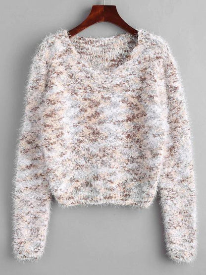 Fuzzy Chenille Confetti Knit Sweater - LuckyFash™