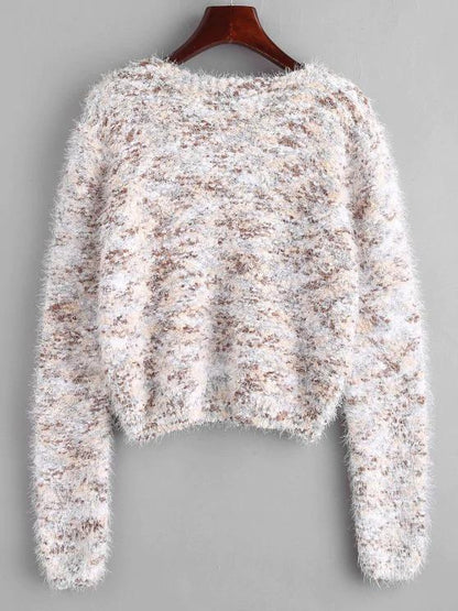 Fuzzy Chenille Confetti Knit Sweater - LuckyFash™