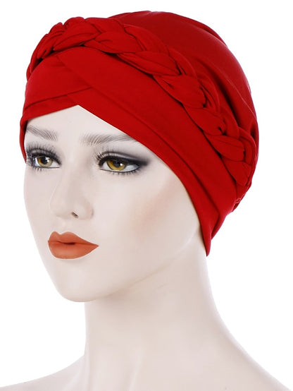 Muslim Women Inner Caps Braid Hijab Cap Comfort Fashion Turban Hat Colorful Cross Shape Chemo Hats Head Wearing Turbante - LuckyFash™