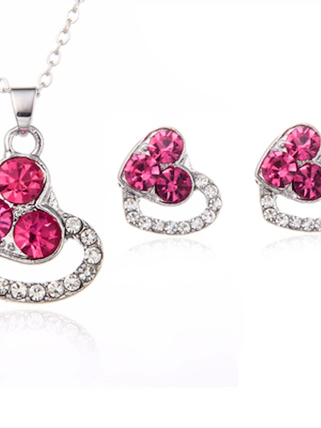 Women's necklace Chic & Modern Street Heart Jewelry Sets / Silver / Pink / Fall / Winter / Spring - LuckyFash™