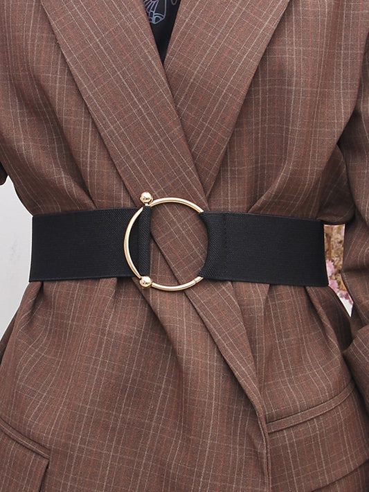 Women's Unisex Wide Belt Canvas Metal Bucke Plain Casual Classic Party Daily Silver Gold - LuckyFash™