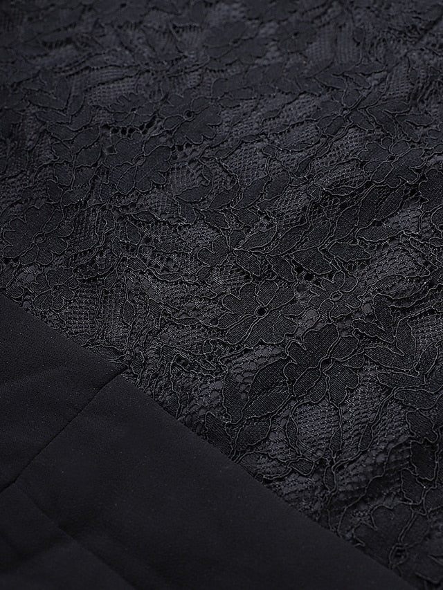 Womenâ€˜s Formal Party Dress Maxi long Dress Navy Blue 3/4 Length Sleeve Print Pure Color Ruched Lace Fall Winter V Neck Elegant Fashion Modern 2023 3XL - LuckyFash™