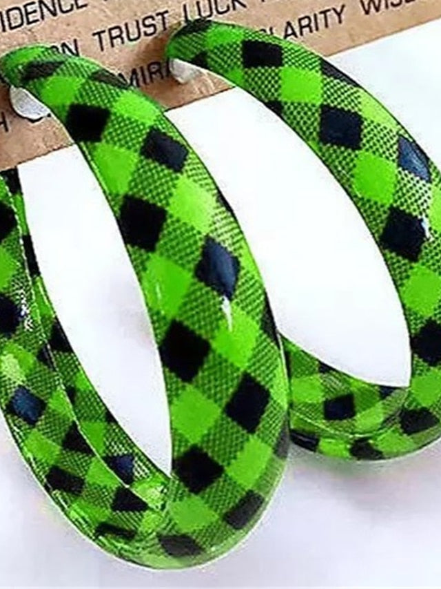 Women's Earrings Casual Street Plaid Earring - LuckyFash™