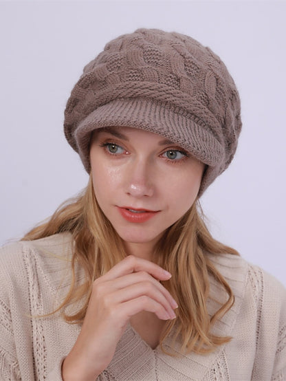 Women's Hat Beret Hat Black Pink Wine Outdoor Street Dailywear Knit Pure Color Warm Breathable - LuckyFash™