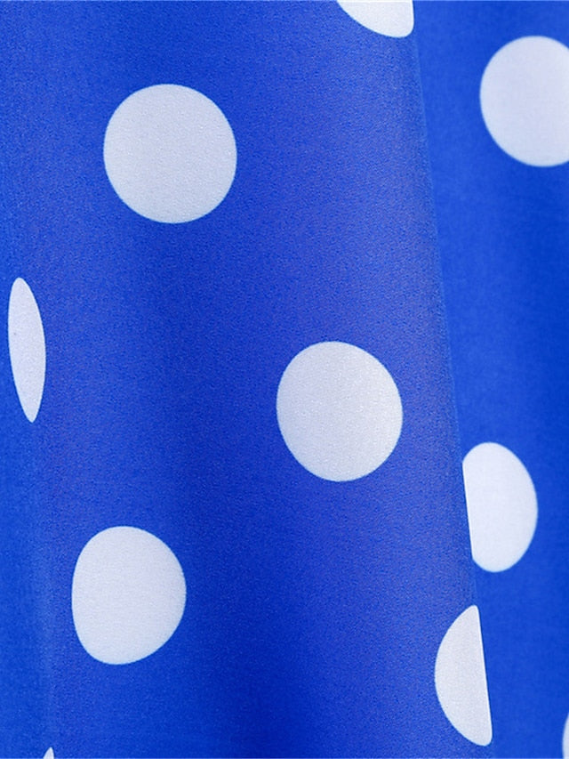 Women's Elegant Retro Vintage Dress Midi Dress Outdoor Holiday Lace Polka Dot Crew Neck Sleeveless Regular Fit Summer Spring 2023 Black White S M L XL - LuckyFash™