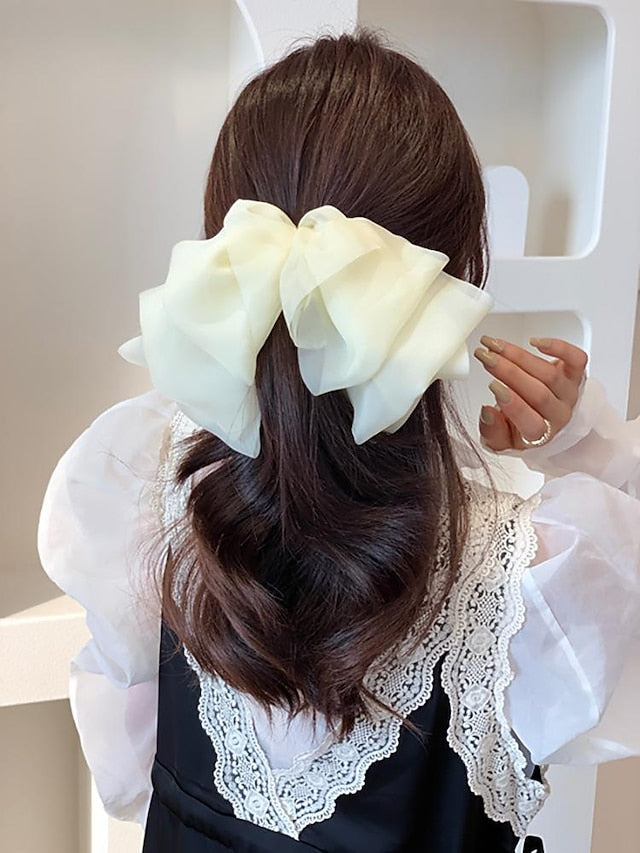 this issue must enter -5! mesh temperament big bow top clip back head hairpin 2022 net red new headwear - LuckyFash™