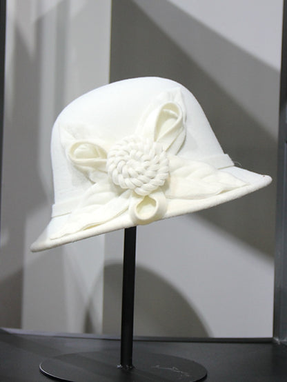 Women's Party Hat Party Wedding Special Occasion Flower Flower Wine Camel Hat / White / Blue / Fall / Winter / Spring - LuckyFash™