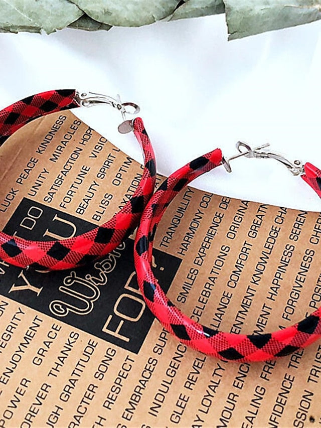 Women's Earrings Casual Street Plaid Earring - LuckyFash™