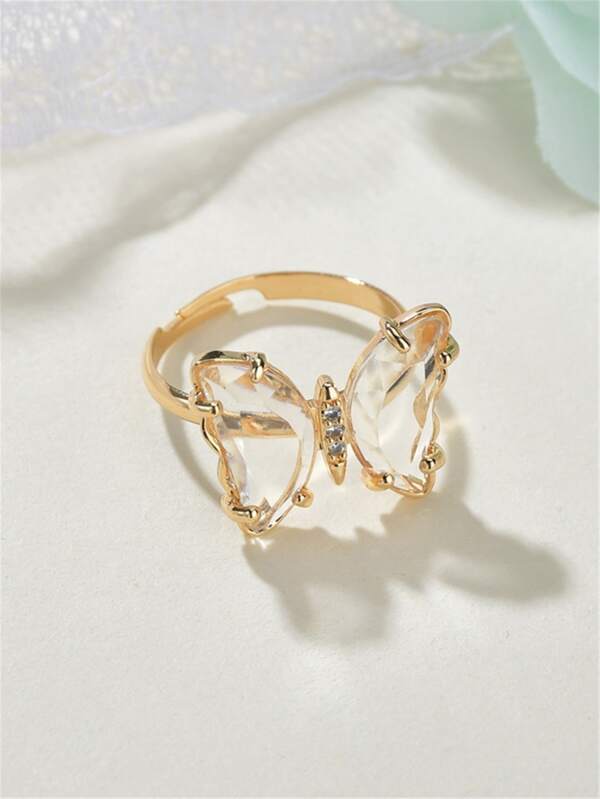 Gemstone Decor Butterfly Decor Ring - LuckyFash™