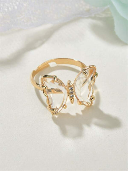 Gemstone Decor Butterfly Decor Ring - LuckyFash™