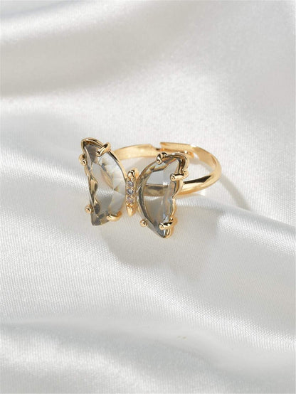 Gemstone Decor Butterfly Decor Ring - LuckyFash™