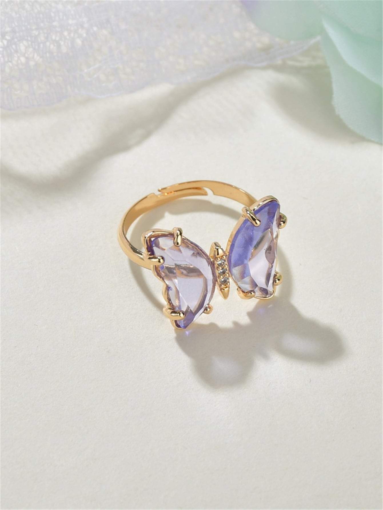 Gemstone Decor Butterfly Decor Ring - LuckyFash™
