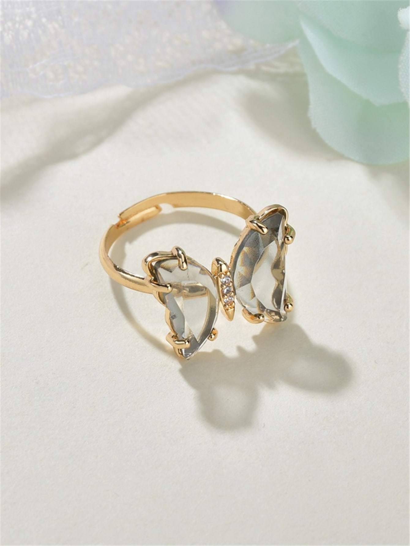Gemstone Decor Butterfly Decor Ring - LuckyFash™
