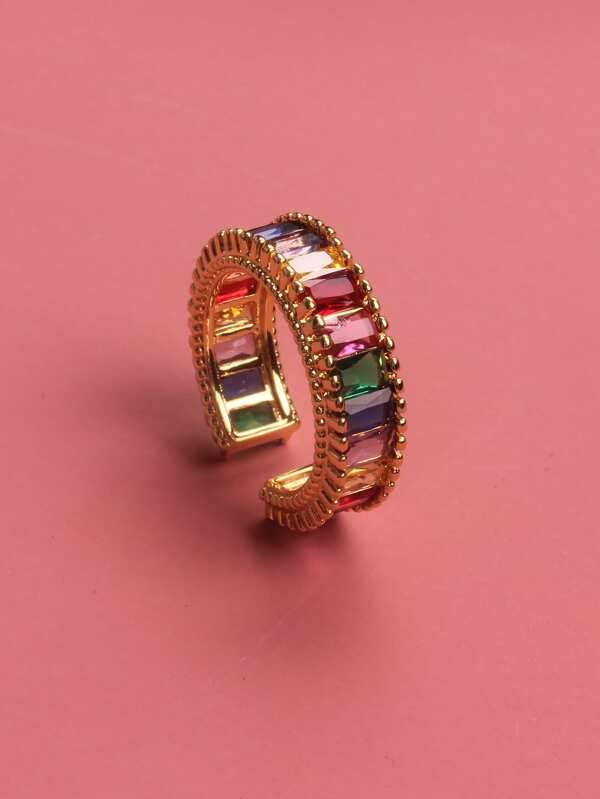 Gemstone Decor Cuff Ring - LuckyFash™
