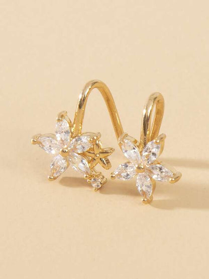 Gemstone Decor Floral Ear Cuff - LuckyFash™