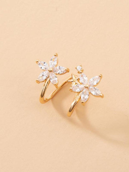 Gemstone Decor Floral Ear Cuff - LuckyFash™