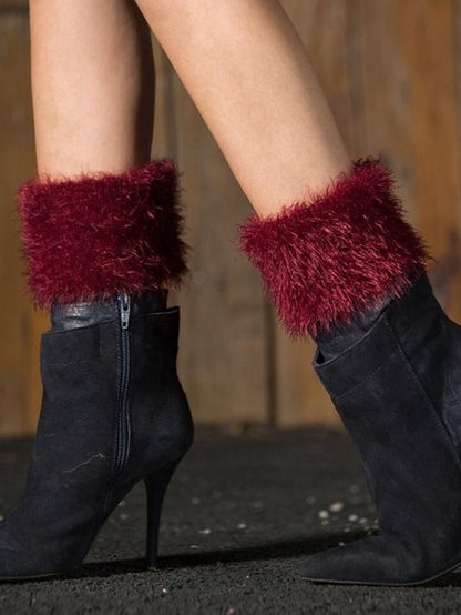 Leg Warmers Boot Cuffs Work Daily Solid Color Acrylic Fibers Basic Classic Warm 1 Pair for Women - LuckyFash™