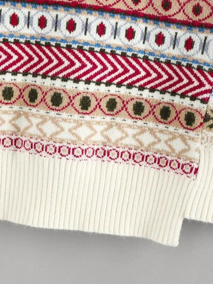 Geo Asymmetrical Patchwork Southwestern Sweater Vest - LuckyFash™