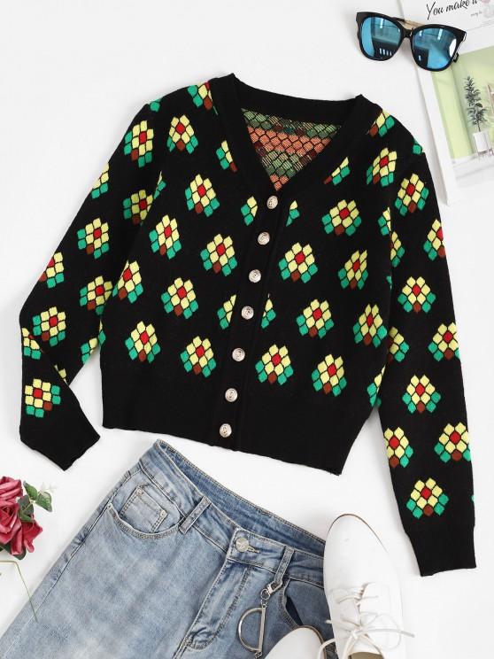 Geo Graphic Button Up Cardigan - LuckyFash™