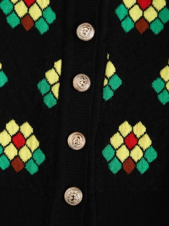 Geo Graphic Button Up Cardigan - LuckyFash™