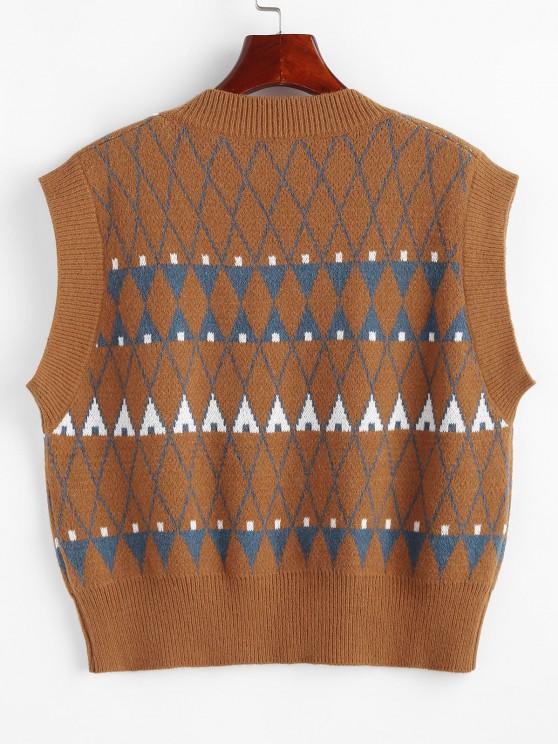 Geo Graphic Sweater Vest - LuckyFash™