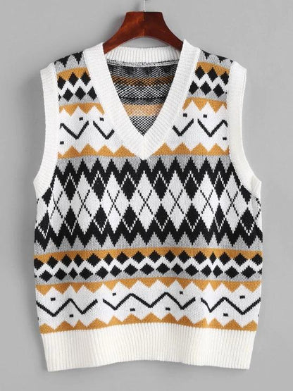 Geo Mix Sweater Vest - LuckyFash™