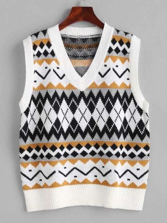 Geo Mix Sweater Vest - LuckyFash™