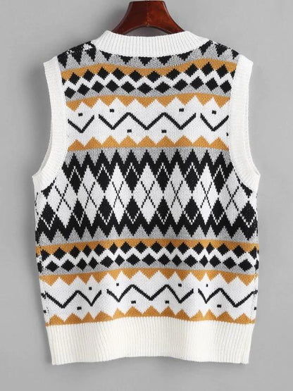 Geo Mix Sweater Vest - LuckyFash™