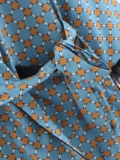 Geo Pattern Fringe Trim Wrap Blazer - LuckyFash™