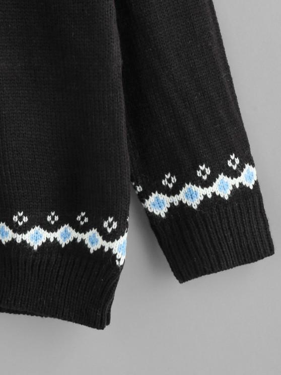 Geo Raglan Sleeve Jumper Sweater - LuckyFash™