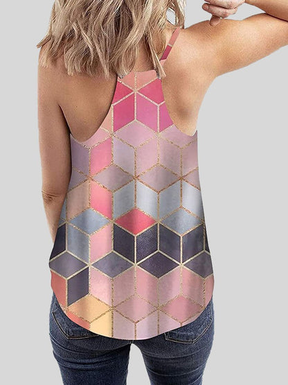 Geometric Pattern Print Camisole Vest - LuckyFash™