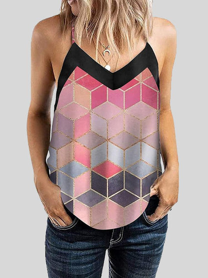 Geometric Pattern Print Camisole Vest - LuckyFash™
