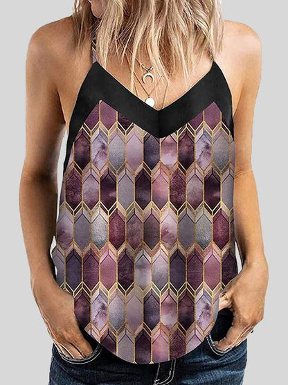 Geometric Pattern Print Camisole Vest - LuckyFash™