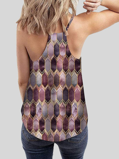 Geometric Pattern Print Camisole Vest - LuckyFash™