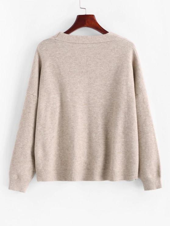 Geometric Plunging Button Up Cardigan - LuckyFash™