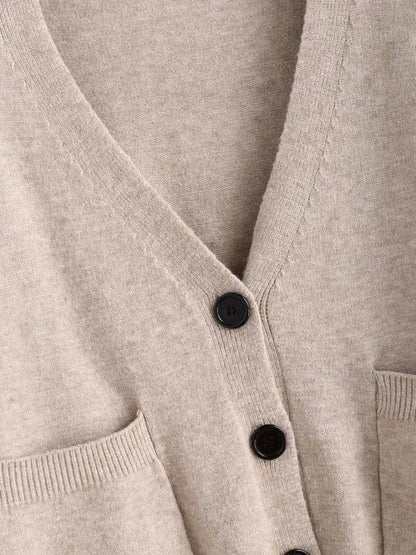 Geometric Plunging Button Up Cardigan - LuckyFash™