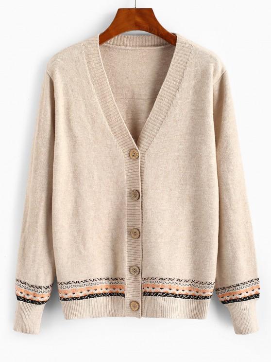 Geometric Plunging Button Up Cardigan - LuckyFash™