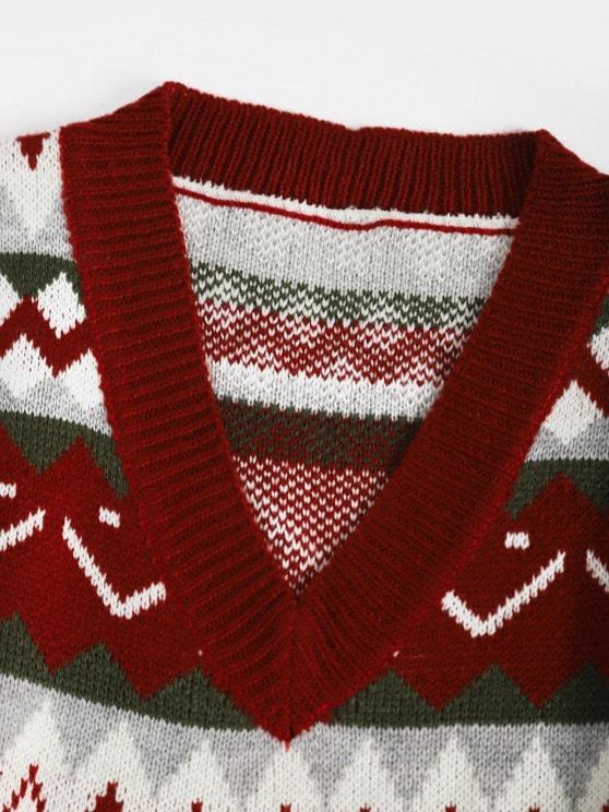 Geometric V Neck Sweater Vest - LuckyFash™