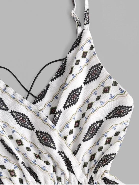 Geometry Crisscross Cami Romper - LuckyFash™