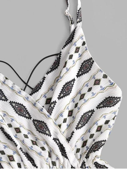 Geometry Crisscross Cami Romper - LuckyFash™
