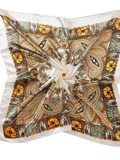 New Fashion Women Silk Scarf Square Holiday Print Head Scarfs Female Satin Hijab Scarves Shawl Wrap Lady Headband Foulard - LuckyFash™