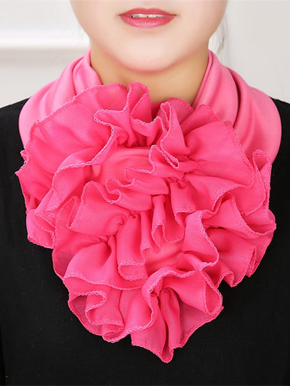 New Trendy Women Scarf Floral Collar Scarf Big Flower Neckerchief Ring Neck Scarves Fashion Bandana Head Hijab For Ladies - LuckyFash™