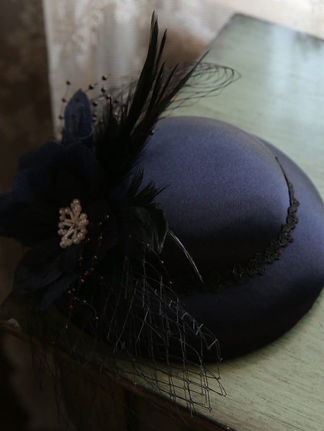 Women's Hat Bucket Hat Black Pink Royal Blue Wedding Party Festival Mesh Pure Color Warm - LuckyFash™