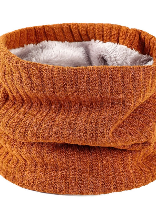 Women's Infinity Scarf Party Black Scarf Pure Color Red Khaki Fall Winter Unisex - LuckyFash™