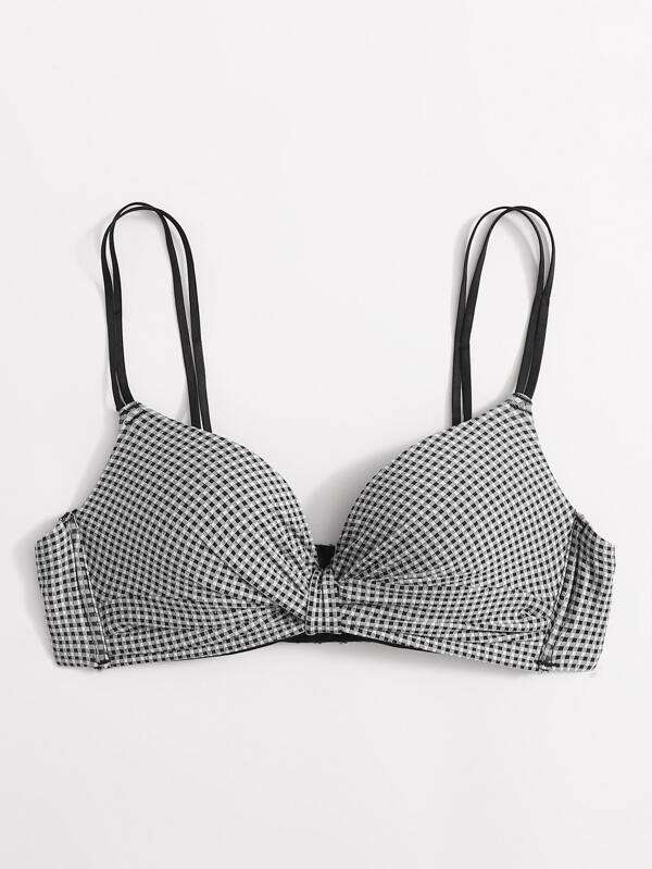 Gingham Knot Wireless Bra - LuckyFash™